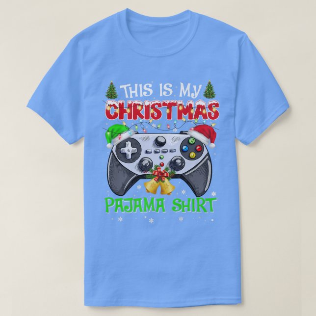 Camiseta Este es el video de Pajama Santa Hat Gamer de mis  (Diseño del anverso)