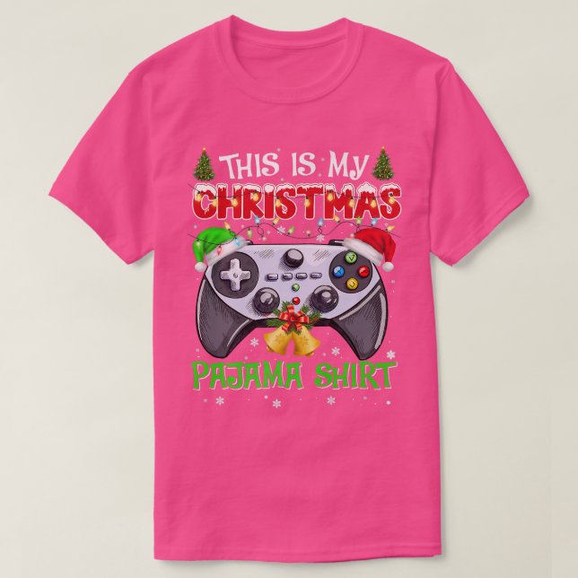 Camiseta Este es el video de Pajama Santa Hat Gamer de mis  (Diseño del anverso)