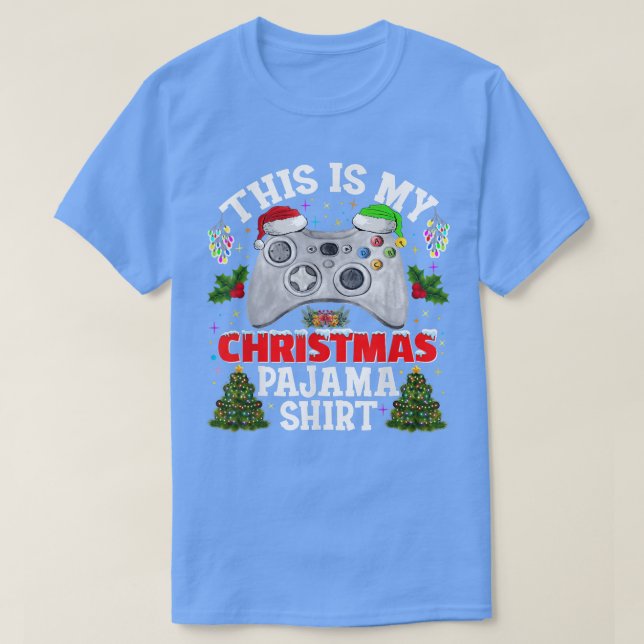 Camiseta Este es el video de Pajama Santa Hat Gamer de mis  (Diseño del anverso)