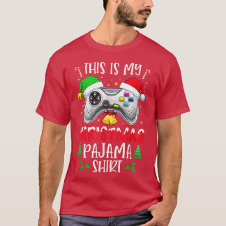 Camiseta Este es el video de Pajama Santa Hat Gamer de mis 