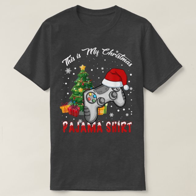Camiseta Este es el video de Pajama Santa Hat Gamer de mis  (Diseño del anverso)