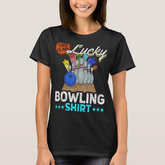 Camiseta Este Es Mi Afortunado Bowling Pins Bowler Bow (Anverso)