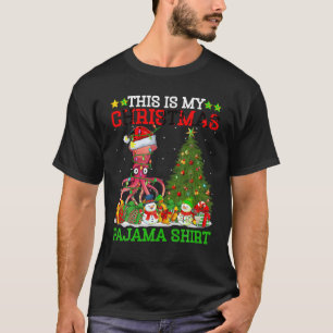 Camiseta Este Es Mi Árbol De Navidad Pajamas Ilumina Squid