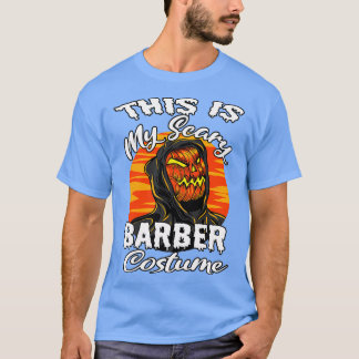 Camiseta Este es mi asustado atuendo de barbero para hombre