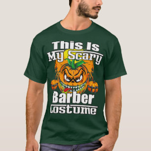 Camiseta Este es mi asustado atuendo de barbero para hombre
