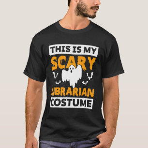 Camiseta Este es mi asustado disfraz bibliotecario fantasma