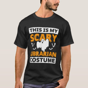 Camiseta Este es mi asustado disfraz bibliotecario fantasma