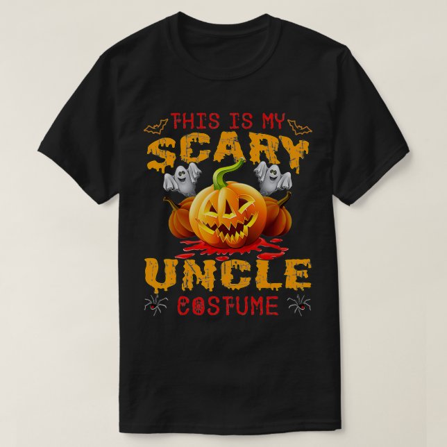Camiseta Este Es Mi Asustado Tío Costume Calabaza Funny Hal (Diseño del anverso)