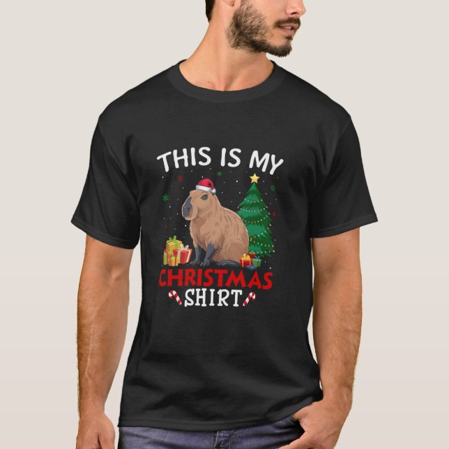 Camiseta Este es mi Capybara Santa Hat Navidades Pajama T S (Anverso)