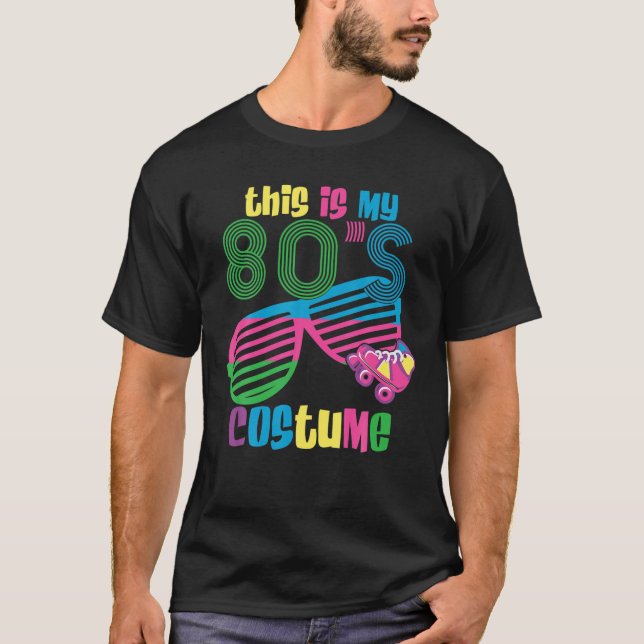 Camiseta Este Es Mi Costume De Fiesta De Disfraces 80S Gráf (Anverso)