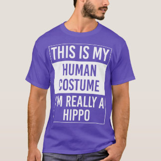 Camiseta Este Es Mi Costume Humano Realmente Hippo 1