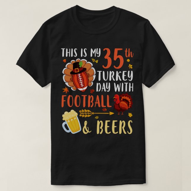 Camiseta Este Es Mi Día 35 En Turquía Con Y Beers Drinker (Diseño del anverso)