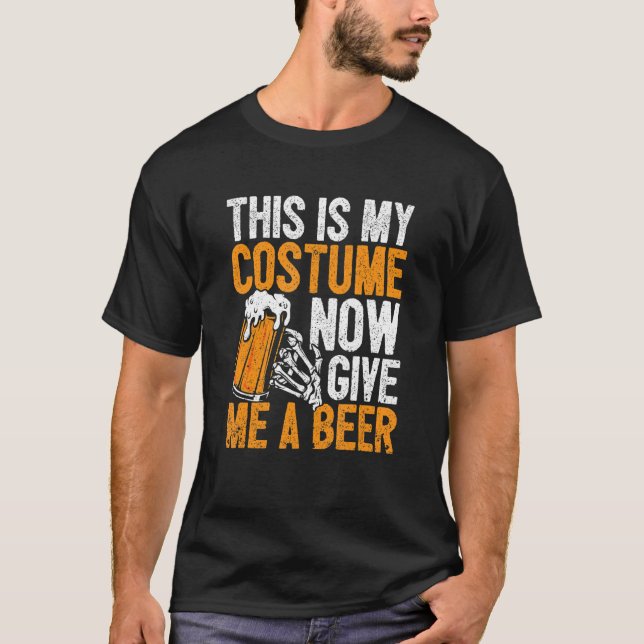 Camiseta Este Es Mi Disfraz Ahora Dame Una Cerveza Hallowee (Anverso)