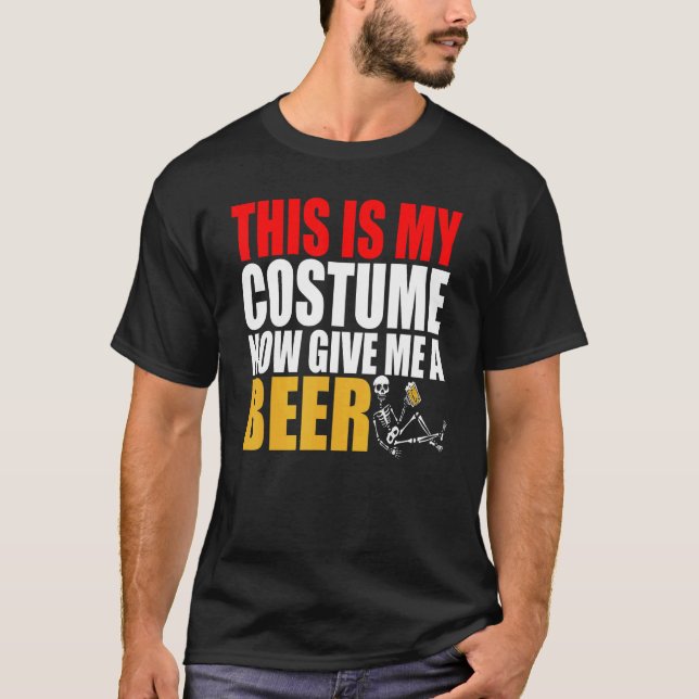 Camiseta Este Es Mi Disfraz Ahora Dame Una Cerveza Hallowee (Anverso)