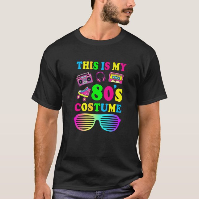 Camiseta Este Es Mi Disfraz De 80 Para Hombres Mujeres Grac (Anverso)