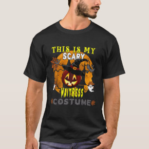 Camiseta Este es mi disfraz de camarera aterradora Calabaza