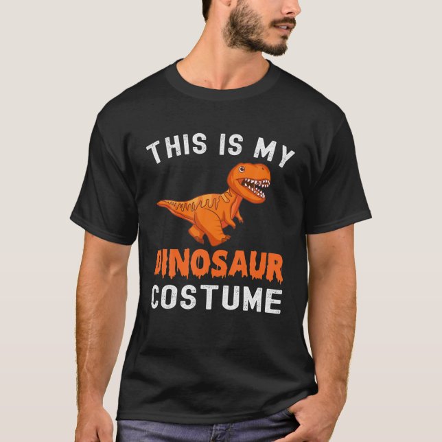 Camiseta Este Es Mi Disfraz De Dinosaurio Divertido Hallowe (Anverso)