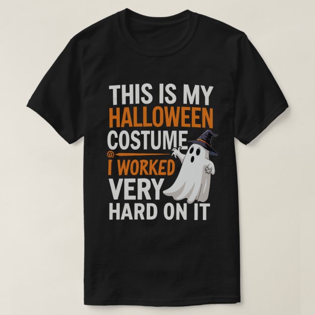 Camiseta Este Es Mi Disfraz De Halloween En El Que Trabajé  (Diseño del anverso)