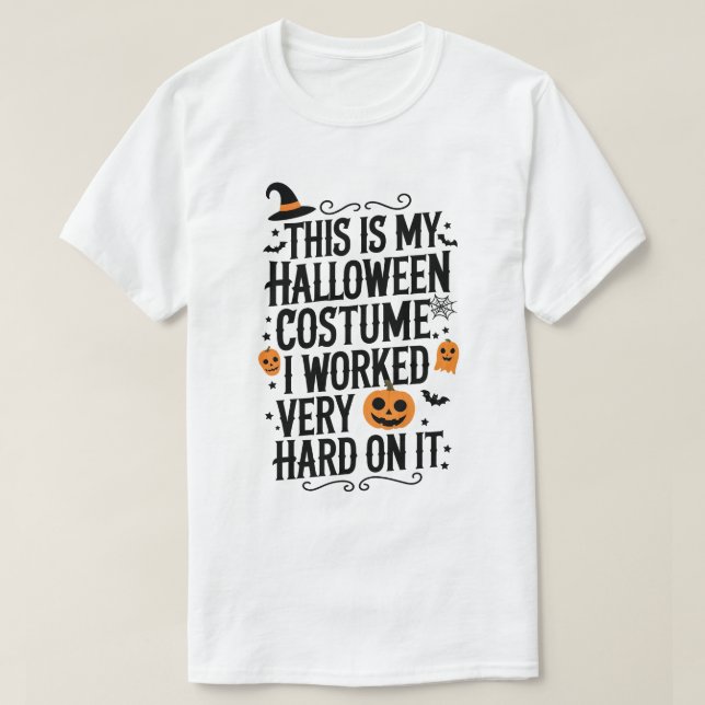 Camiseta Este Es Mi Disfraz De Halloween En El Que Trabajé  (Diseño del anverso)