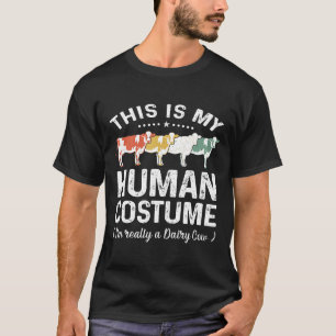 Camiseta Este Es Mi Disfraz Humano De Vaca Lechera Vintage