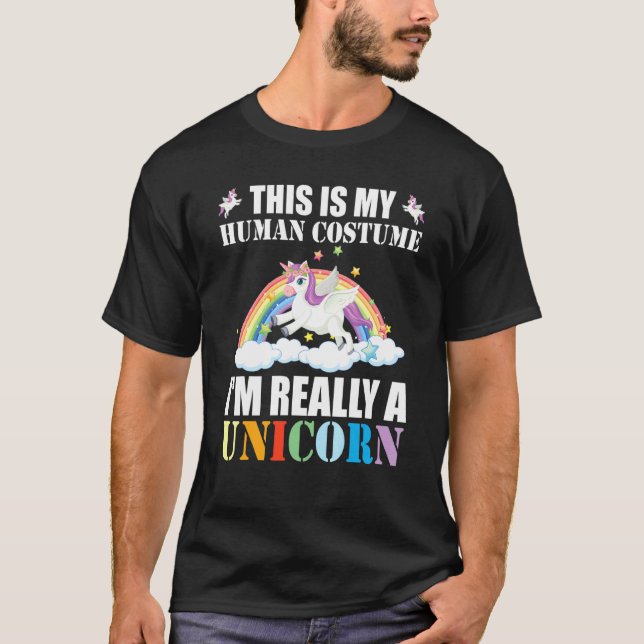 Camiseta Este es mi disfraz humano, en realidad soy unicorn (Anverso)