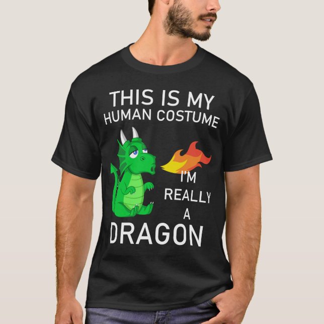 Camiseta este es mi disfraz humano, realmente soy un dragón (Anverso)