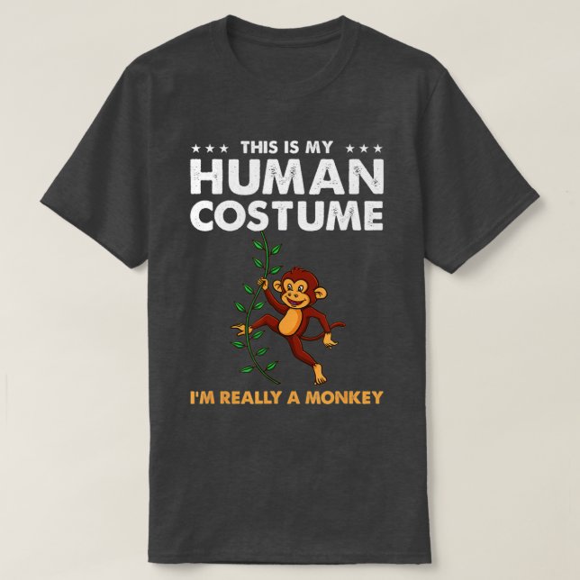 Camiseta Este Es Mi Disfraz Humano. Soy Realmente Un Mono. (Diseño del anverso)