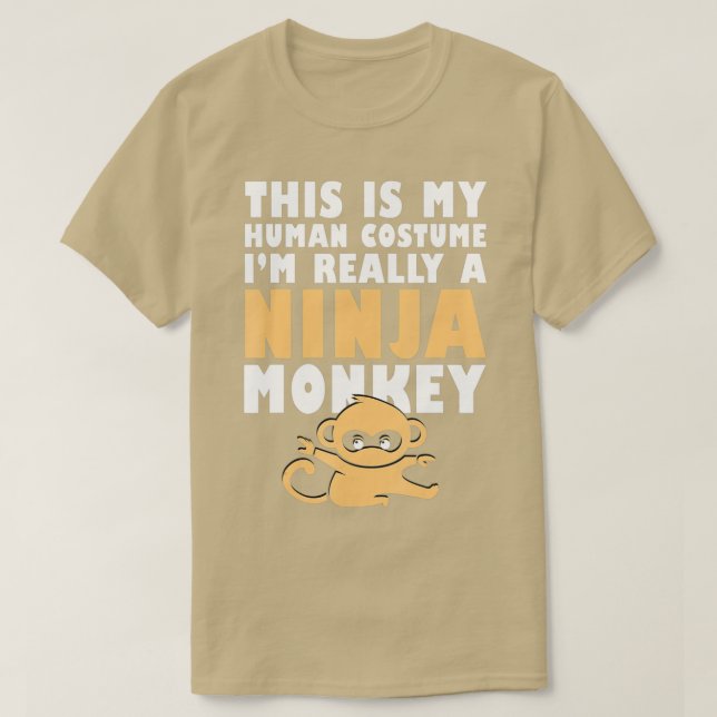 Camiseta Este Es Mi Disfraz Humano. Soy Realmente Un Mono N (Diseño del anverso)