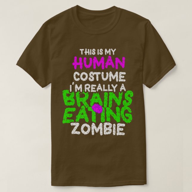 Camiseta Este es mi disfraz humano, soy realmente un zombie (Diseño del anverso)