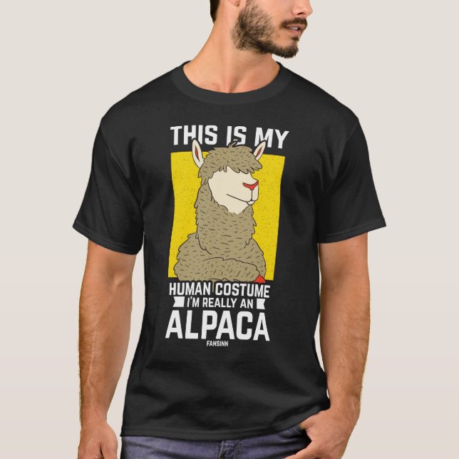 Camiseta Este es mi disfraz humano, soy realmente una alpac (Anverso)