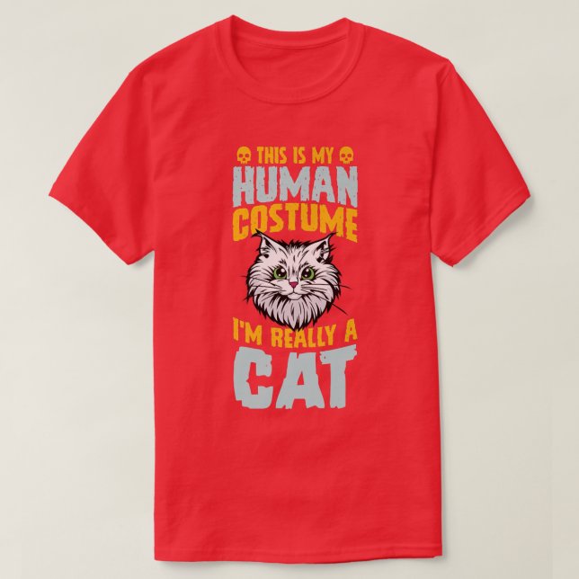 Camiseta Este es mi disfraz humano. Soy un gato gatito. (Diseño del anverso)