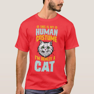 Camiseta Este es mi disfraz humano. Soy un gato gatito.