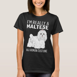 Camiseta Este Es Mi Disfraz Humano. Soy Un Perro Maltés.