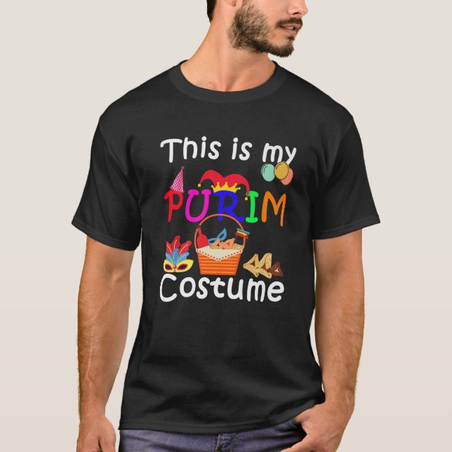 Camiseta Este Es Mi Disfraz Purim Divertido Judío (Anverso)