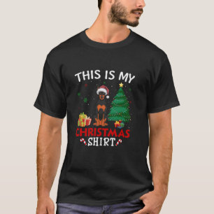 Camiseta Este es mi doble perro perro de Santa Hat Christin
