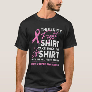 Camiseta Este Es Mi Equipo De Cáncer De Mama De Cinta Rosa