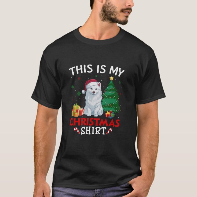 Camiseta Este es mi esquimal americano Navidad Santa Hat (Anverso)