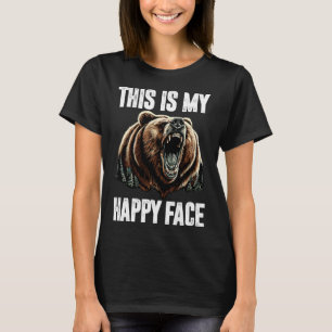 Camiseta Este Es Mi Face Feliz Oso Gracioso Grizzly Forest