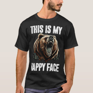 Camiseta Este Es Mi Face Feliz Oso Gracioso Grizzly Forest