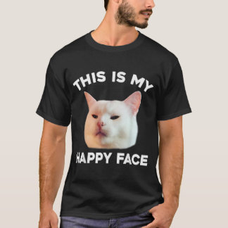 Camiseta Este Es Mi Face Feliz Que Mueve El Cat Meme Sarcas