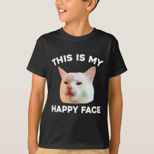Camiseta Este Es Mi Face Feliz Que Mueve El Cat Meme Sarcas