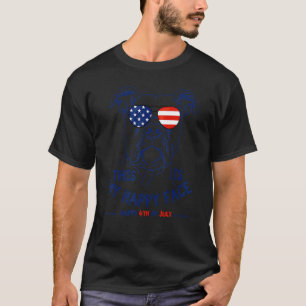 Camiseta Este Es Mi Feliz Rostro Pitbull Cool 4 De Julio Pi