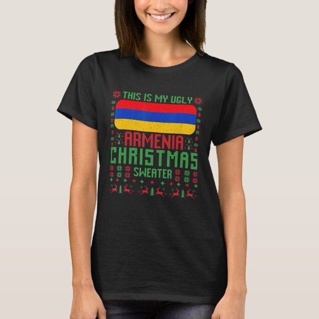 Camiseta Este es mi feo Navidad armenio, dulce armenio (Anverso)