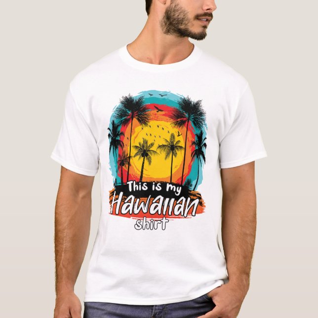 Camiseta Este Es Mi Fiesta Aloha Tropical De Camisas De Haw (Anverso)