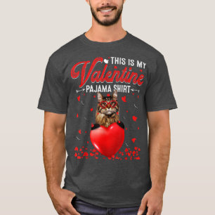Camiseta Este Es Mi Gato De San Valentín De Pajama Maine 