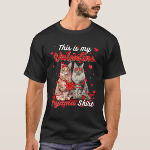 Camiseta Este Es Mi Gato De San Valentín De Pajama Maine