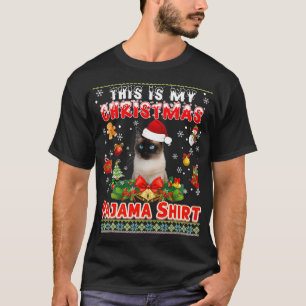 Camiseta Este Es Mi Gato Pajama Siamese De Mis Navidades, S