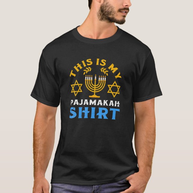 Camiseta Este Es Mi Hanukkah Pajamakah Chanukah Pajama Jewi (Anverso)