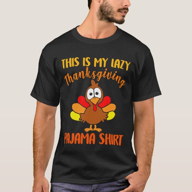 Camiseta Este es mi holgazán Día de Gracias Camisas Pajama  (Anverso)