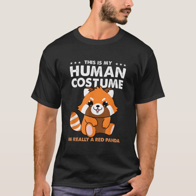 Camiseta Este Es Mi Hu. Soy Realmente Un Panda Rojo Hallowe (Anverso)